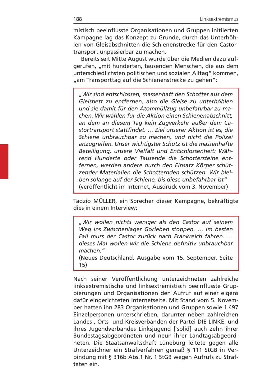Seite 188 des Verfassungsschutzbericht 2010 Niedersachsen