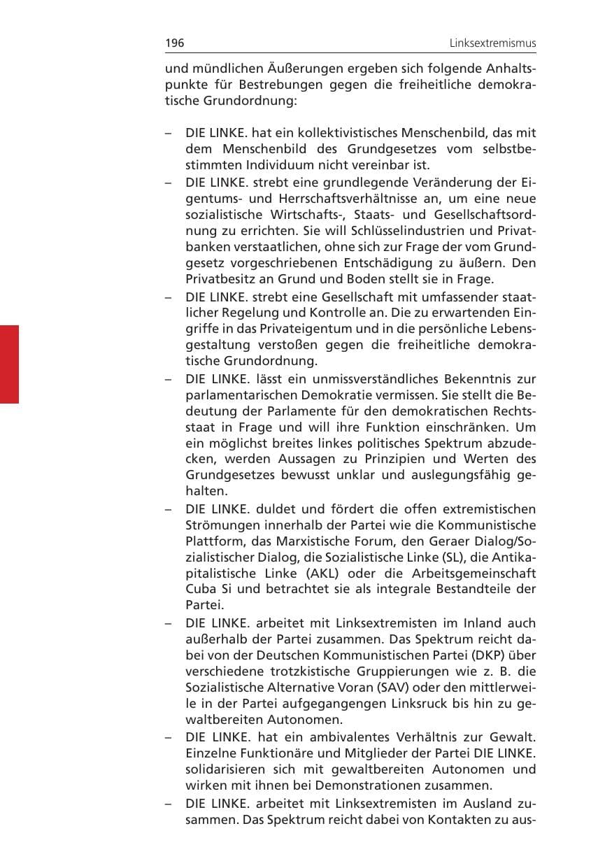 Seite 196 des Verfassungsschutzbericht 2010 Niedersachsen