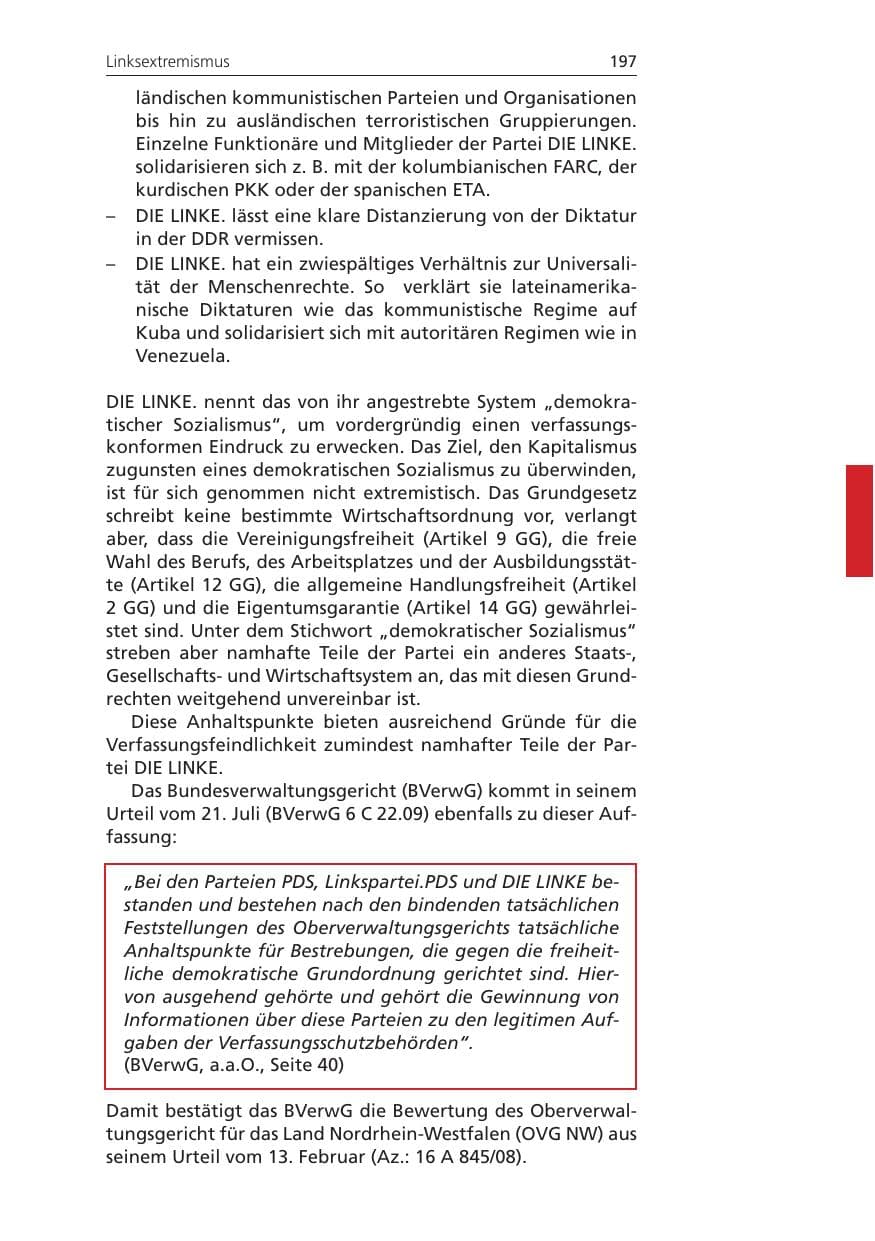 Seite 197 des Verfassungsschutzbericht 2010 Niedersachsen