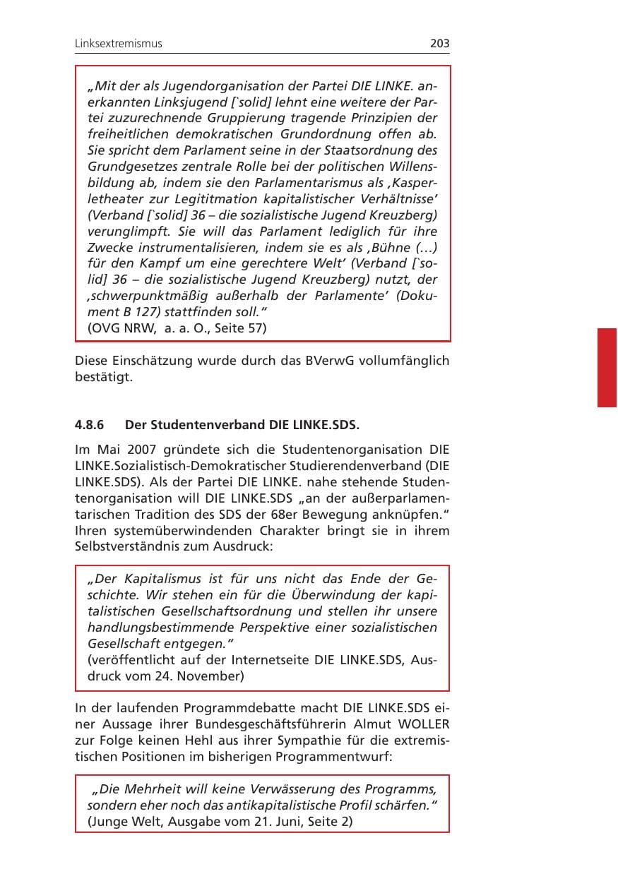 Seite 203 des Verfassungsschutzbericht 2010 Niedersachsen