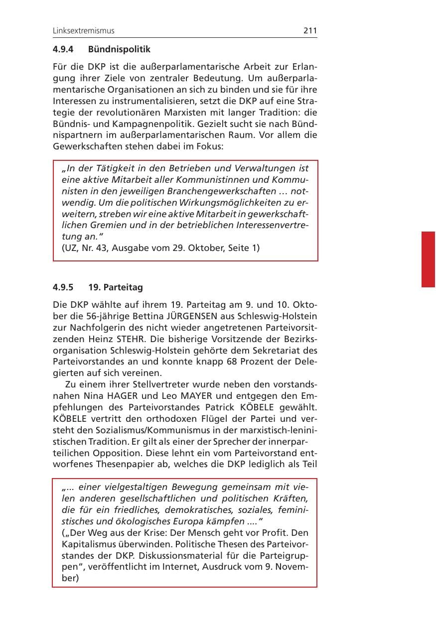 Seite 211 des Verfassungsschutzbericht 2010 Niedersachsen