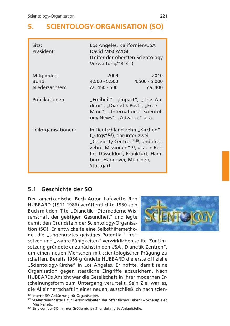 Seite 221 des Verfassungsschutzbericht 2010 Niedersachsen