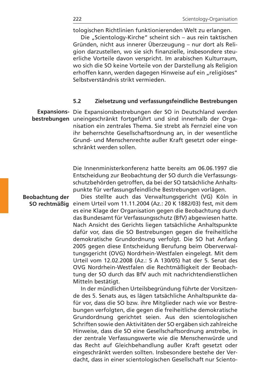 Seite 222 des Verfassungsschutzbericht 2010 Niedersachsen