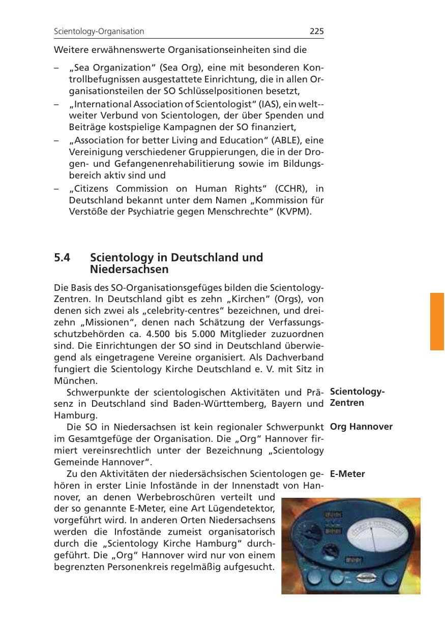 Seite 225 des Verfassungsschutzbericht 2010 Niedersachsen