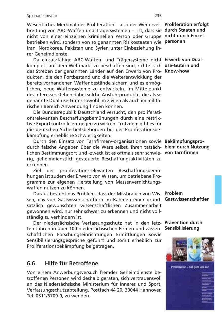 Seite 235 des Verfassungsschutzbericht 2010 Niedersachsen