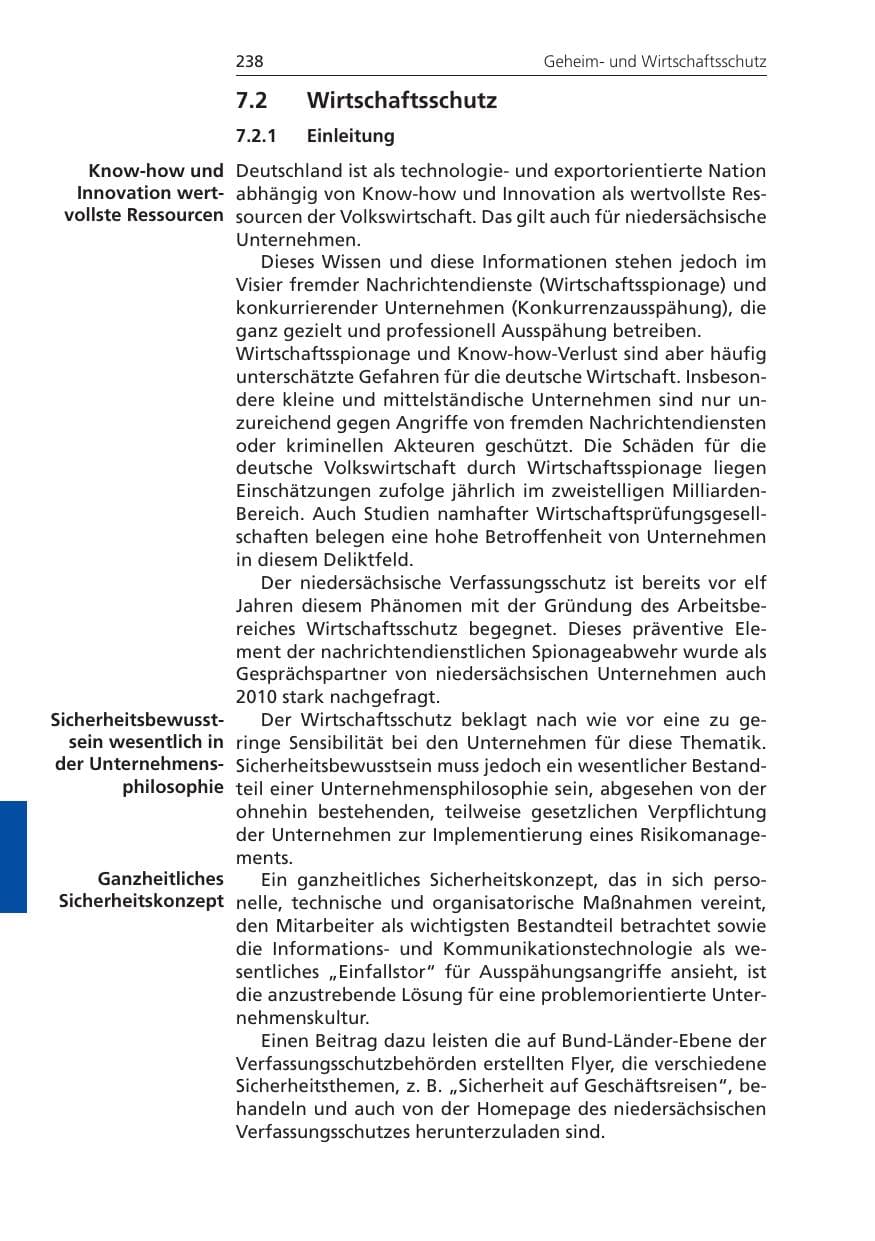 Seite 238 des Verfassungsschutzbericht 2010 Niedersachsen