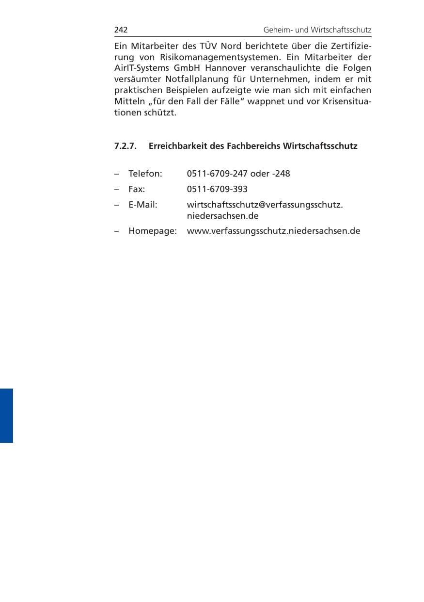 Seite 242 des Verfassungsschutzbericht 2010 Niedersachsen