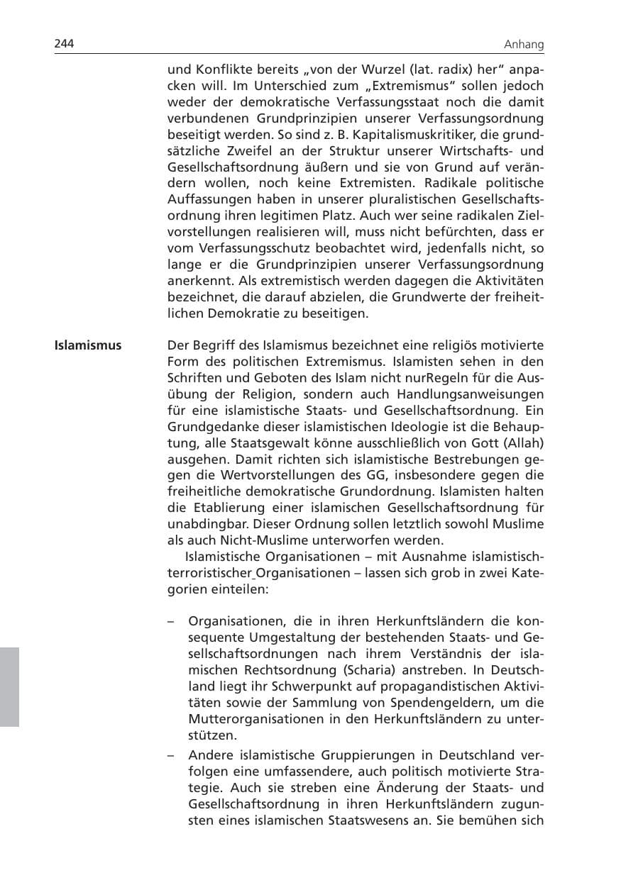 Seite 244 des Verfassungsschutzbericht 2010 Niedersachsen