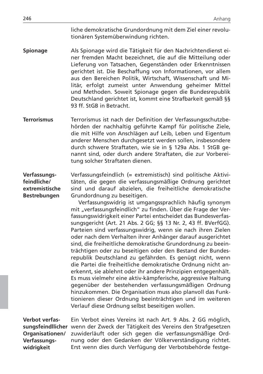 Seite 246 des Verfassungsschutzbericht 2010 Niedersachsen