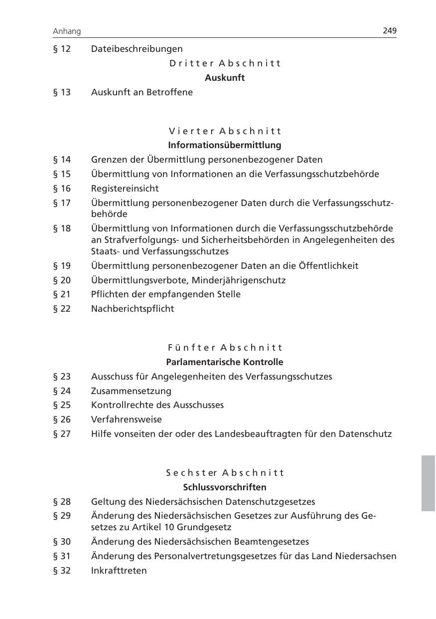 Seite 249 des Verfassungsschutzbericht 2010 Niedersachsen
