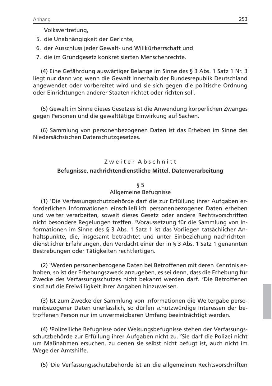 Seite 253 des Verfassungsschutzbericht 2010 Niedersachsen
