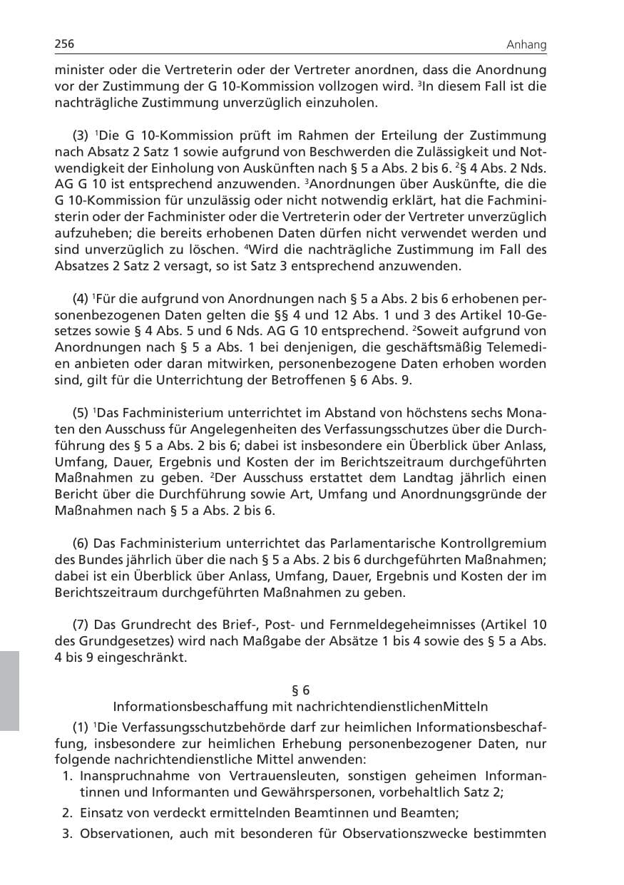 Seite 256 des Verfassungsschutzbericht 2010 Niedersachsen
