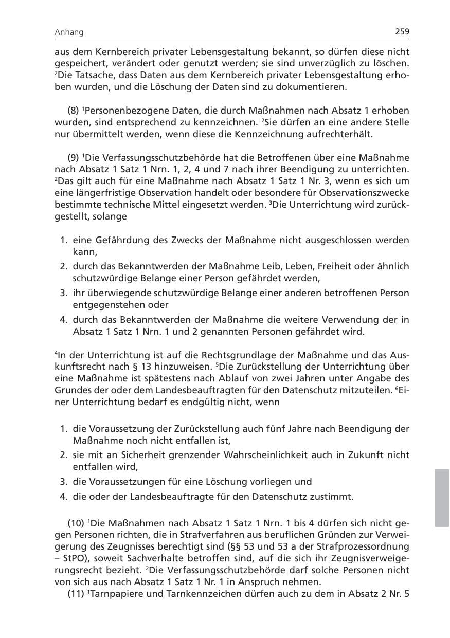 Seite 259 des Verfassungsschutzbericht 2010 Niedersachsen