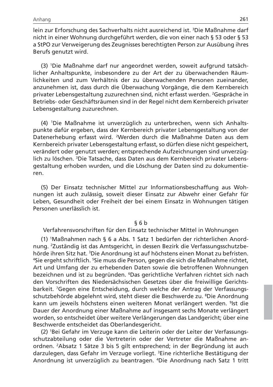 Seite 261 des Verfassungsschutzbericht 2010 Niedersachsen