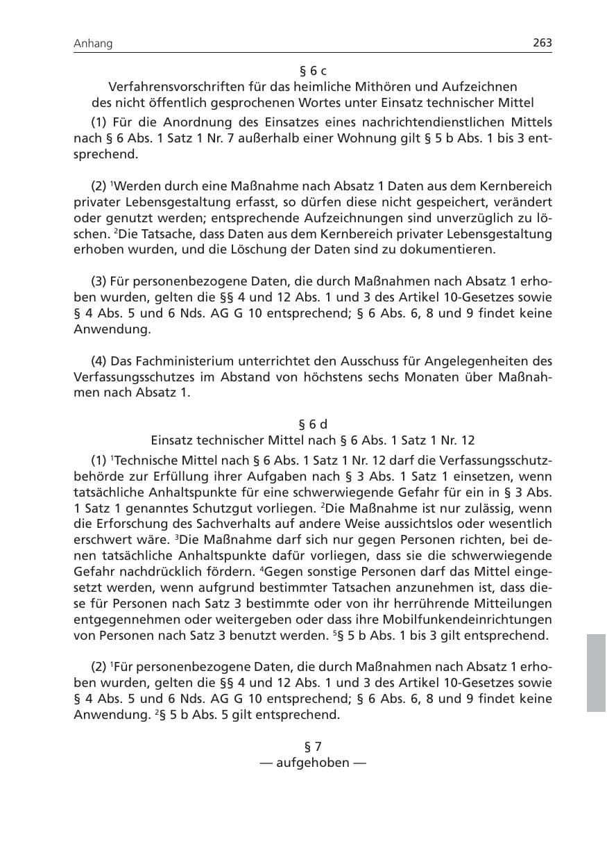 Seite 263 des Verfassungsschutzbericht 2010 Niedersachsen
