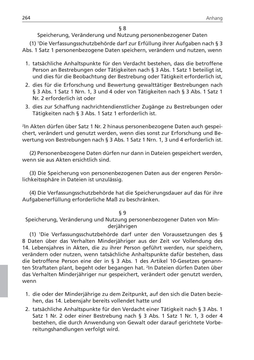 Seite 264 des Verfassungsschutzbericht 2010 Niedersachsen