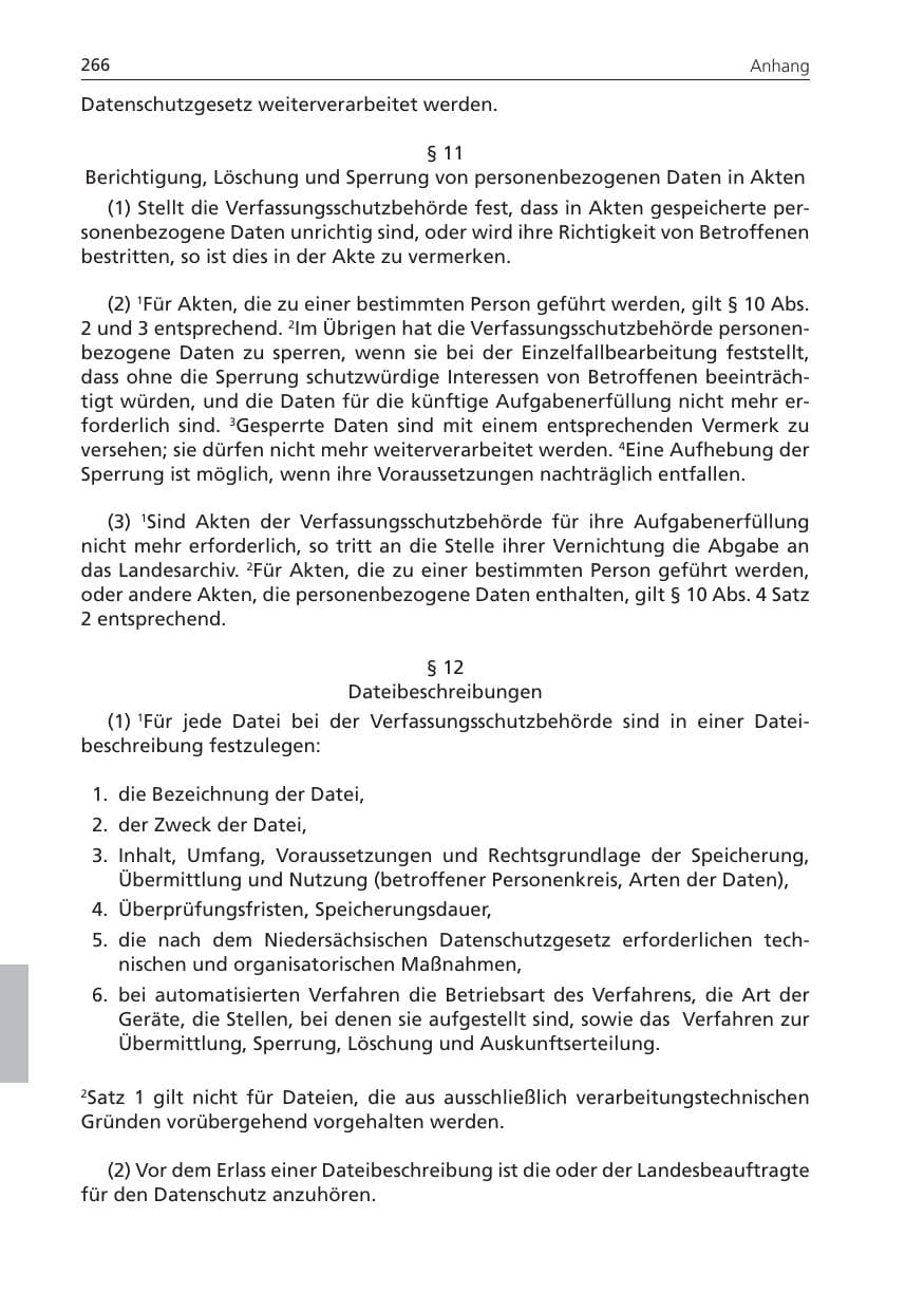 Seite 266 des Verfassungsschutzbericht 2010 Niedersachsen
