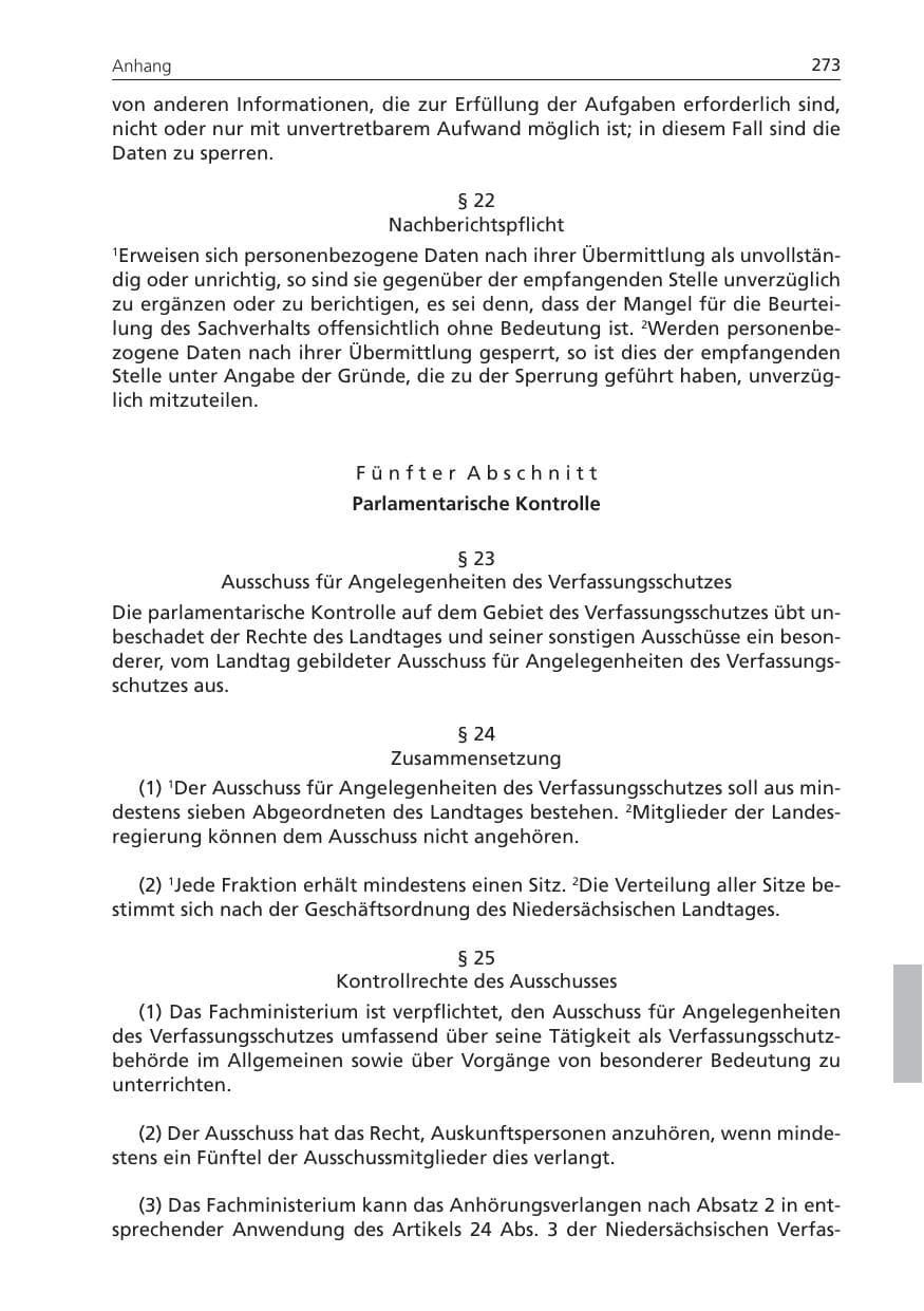 Seite 273 des Verfassungsschutzbericht 2010 Niedersachsen