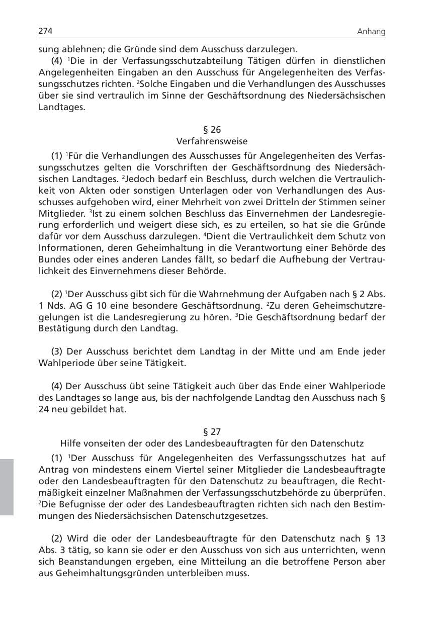 Seite 274 des Verfassungsschutzbericht 2010 Niedersachsen