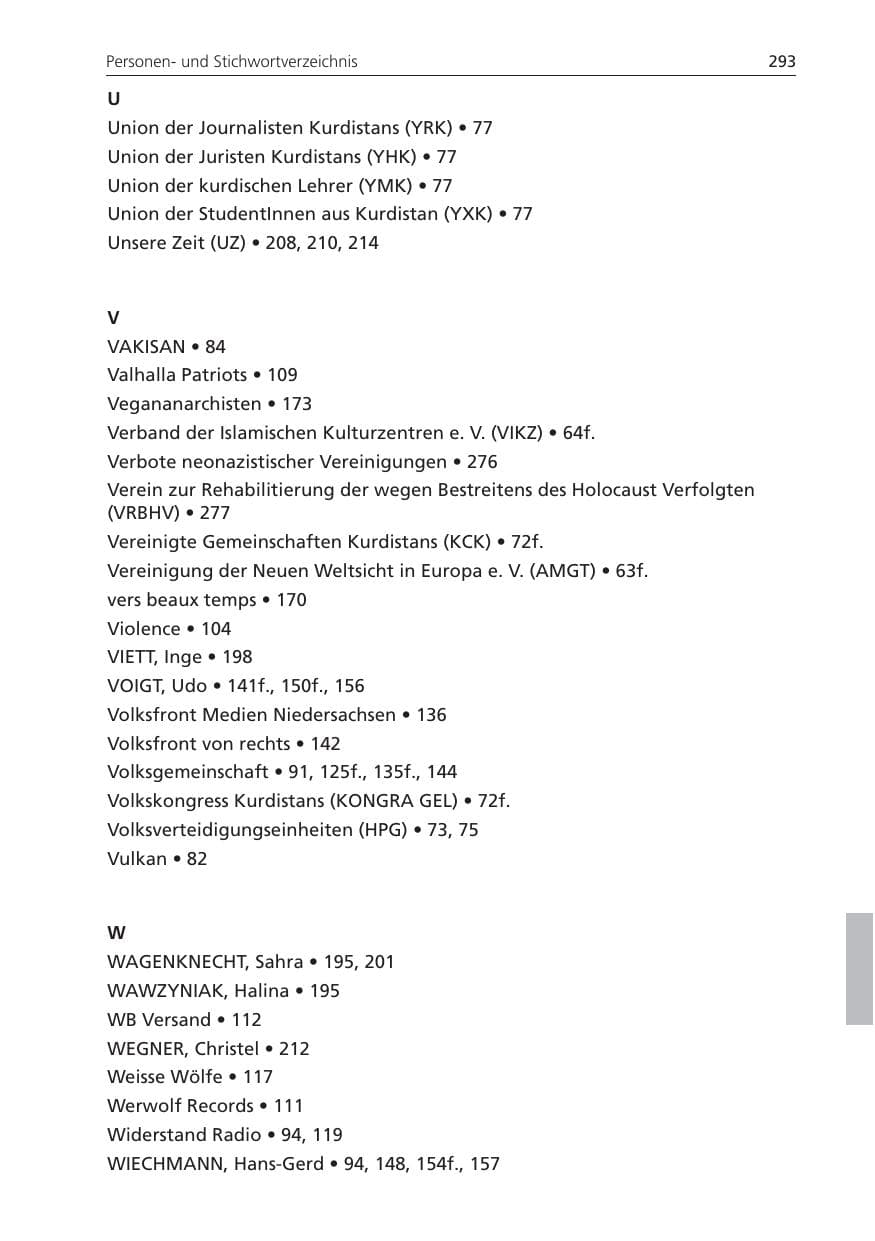 Seite 293 des Verfassungsschutzbericht 2010 Niedersachsen