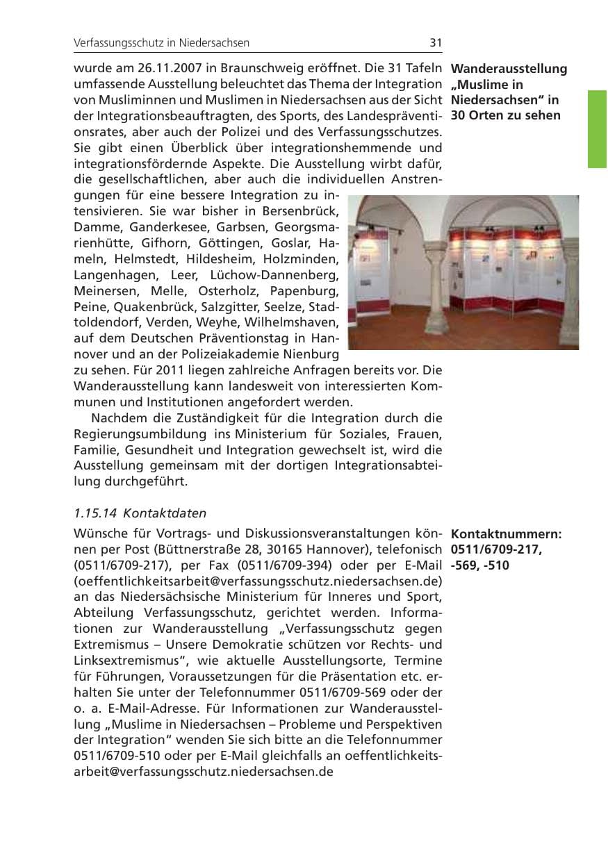 Seite 31 des Verfassungsschutzbericht 2010 Niedersachsen