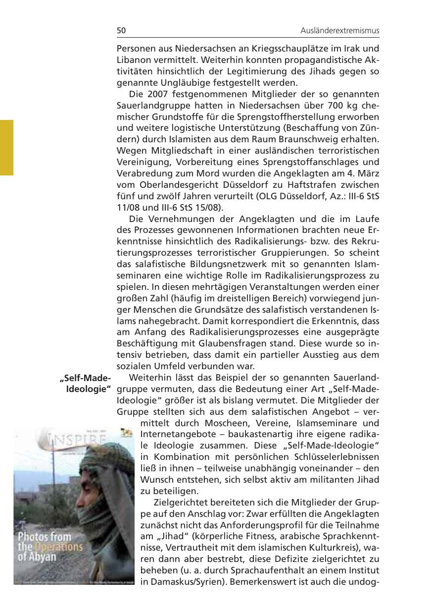 Seite 50 des Verfassungsschutzbericht 2010 Niedersachsen