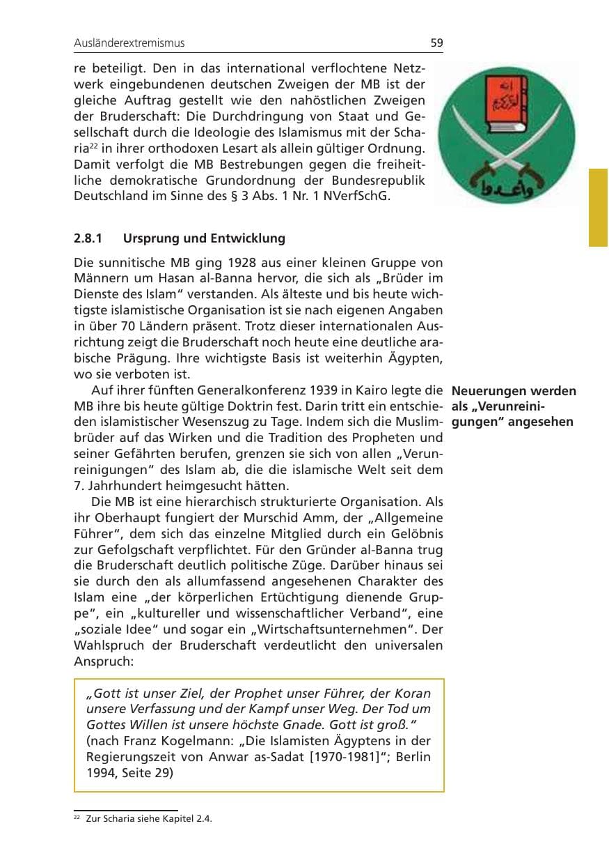 Seite 59 des Verfassungsschutzbericht 2010 Niedersachsen