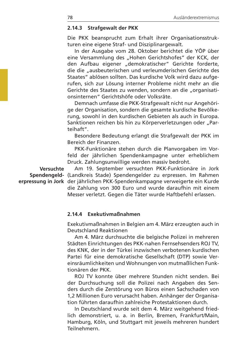 Seite 78 des Verfassungsschutzbericht 2010 Niedersachsen