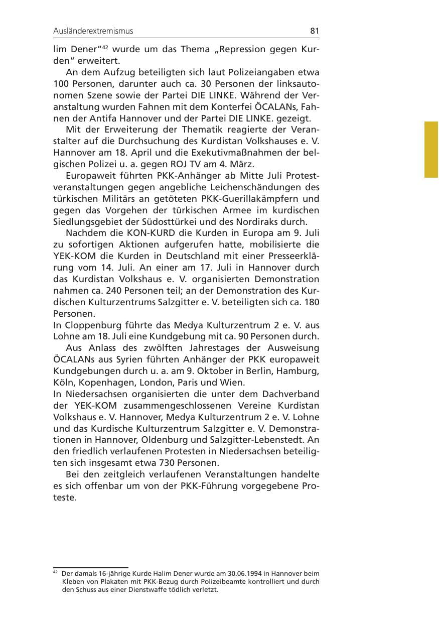 Seite 81 des Verfassungsschutzbericht 2010 Niedersachsen