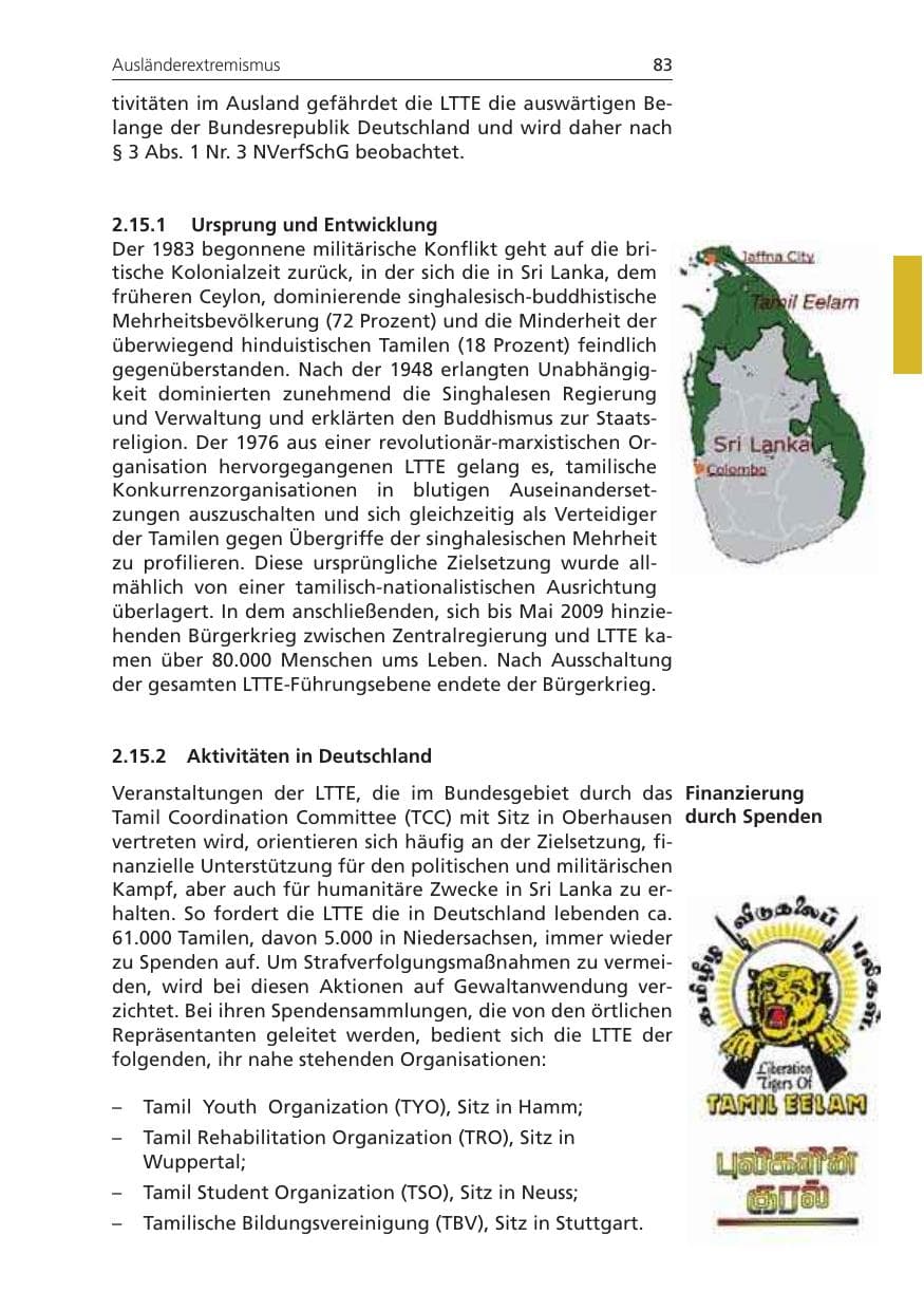 Seite 83 des Verfassungsschutzbericht 2010 Niedersachsen