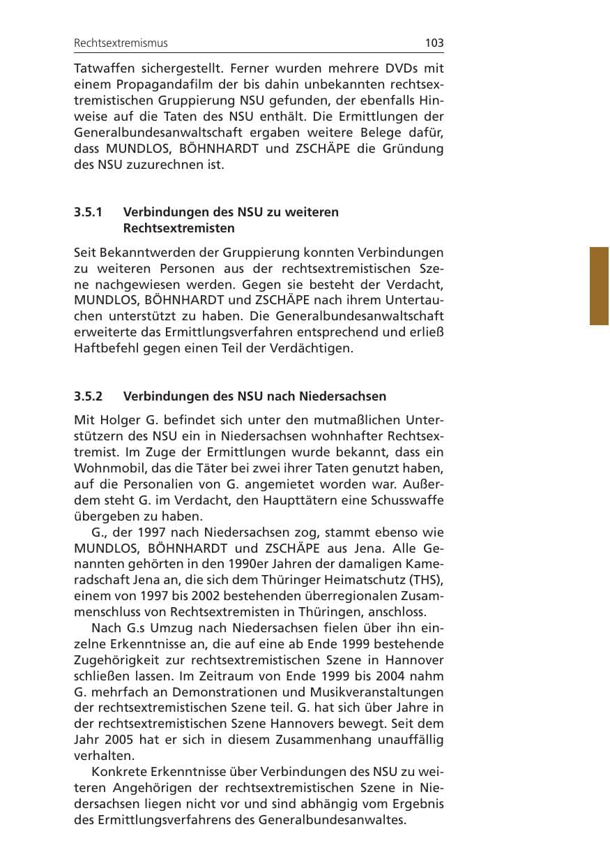 Seite 103 des Verfassungsschutzbericht 2011 Niedersachsen