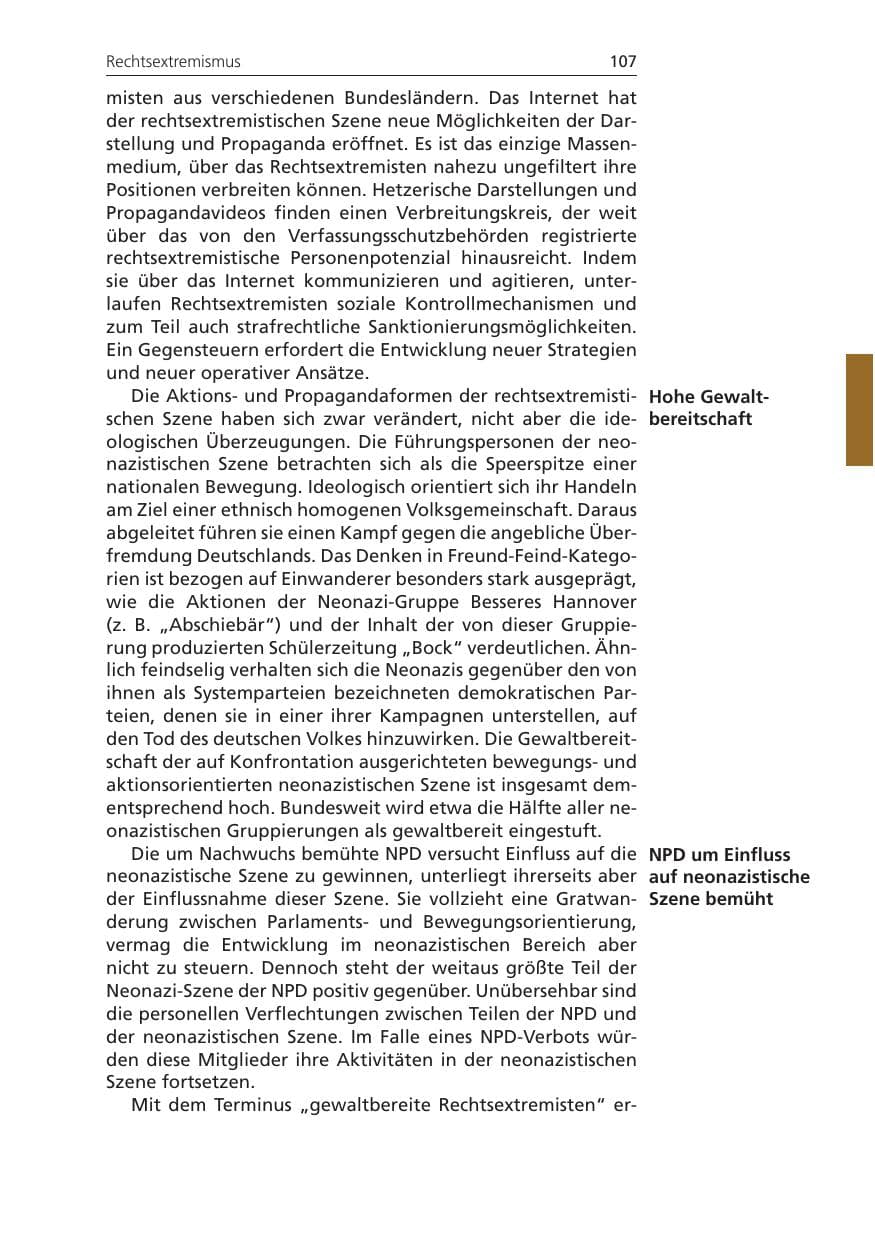 Seite 107 des Verfassungsschutzbericht 2011 Niedersachsen