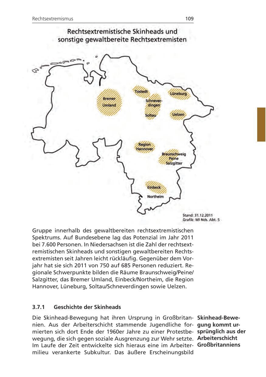 Seite 109 des Verfassungsschutzbericht 2011 Niedersachsen