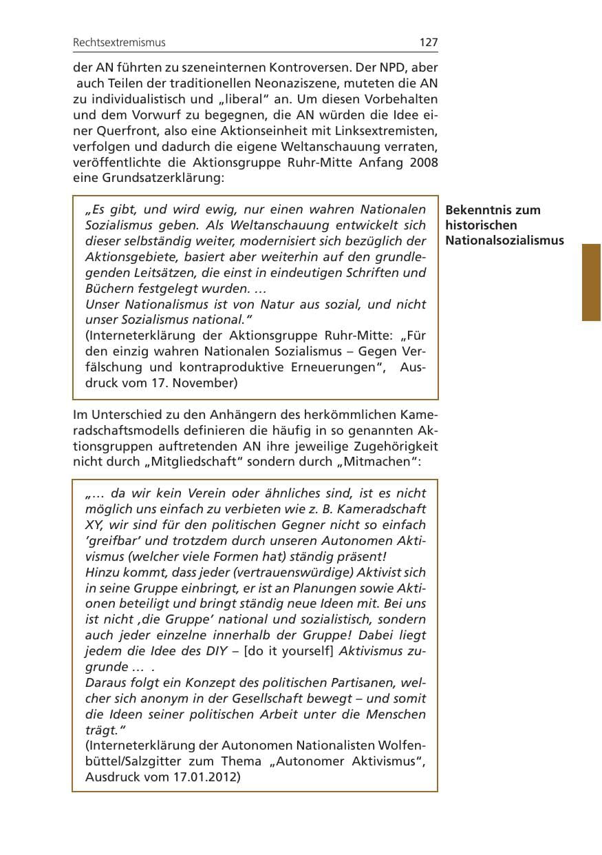 Seite 127 des Verfassungsschutzbericht 2011 Niedersachsen