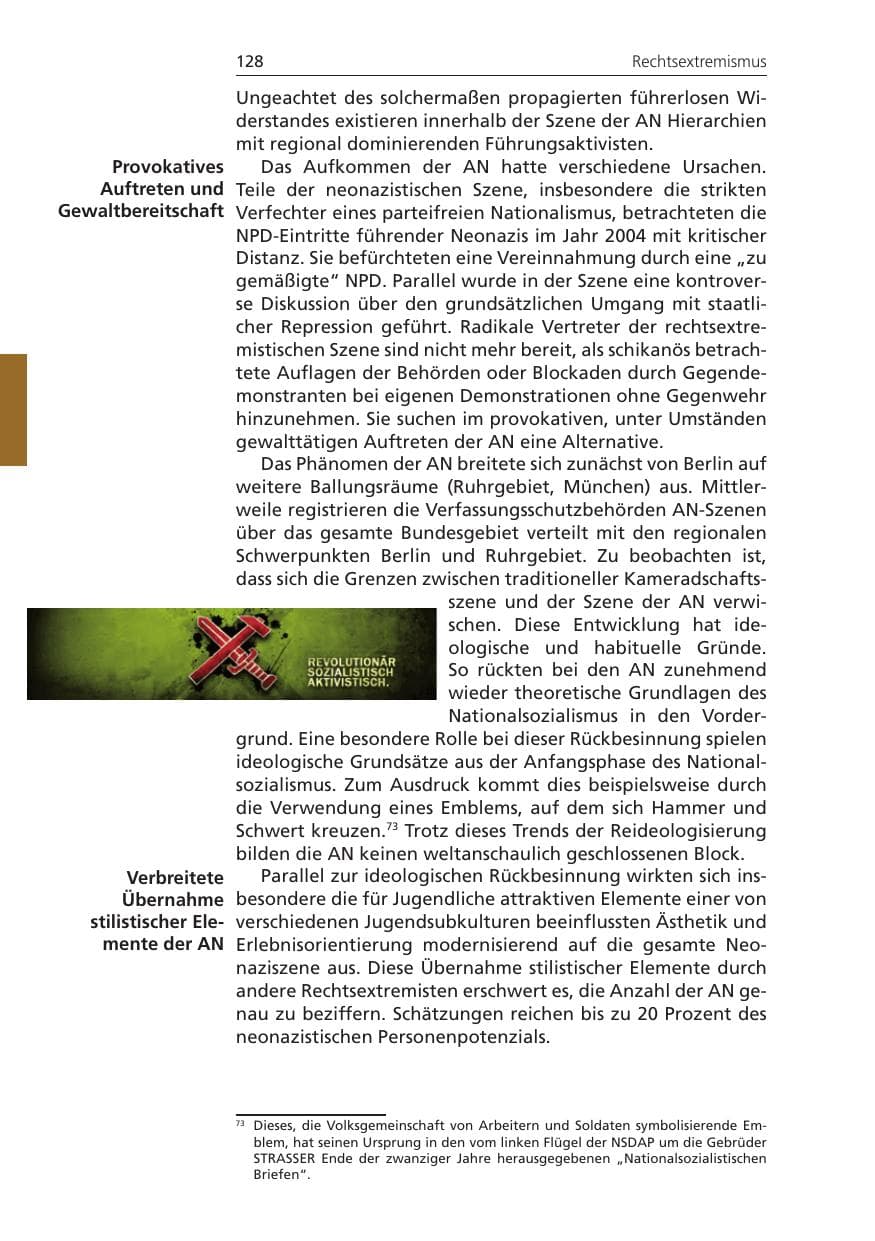 Seite 128 des Verfassungsschutzbericht 2011 Niedersachsen