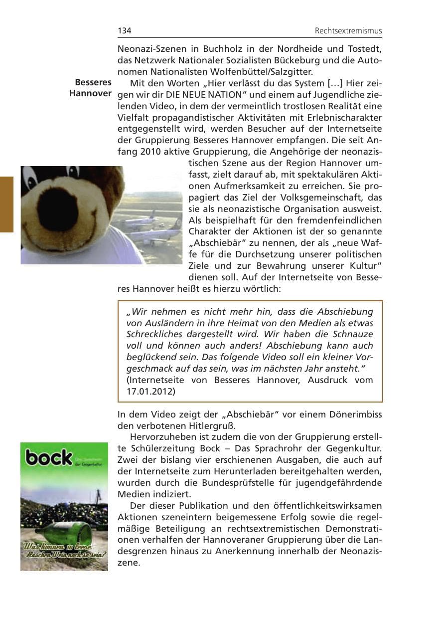 Seite 134 des Verfassungsschutzbericht 2011 Niedersachsen