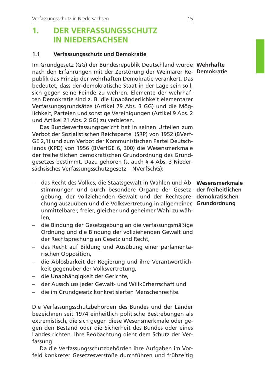 Seite 15 des Verfassungsschutzbericht 2011 Niedersachsen