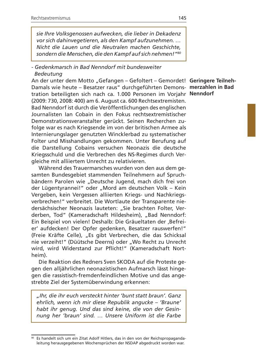 Seite 145 des Verfassungsschutzbericht 2011 Niedersachsen