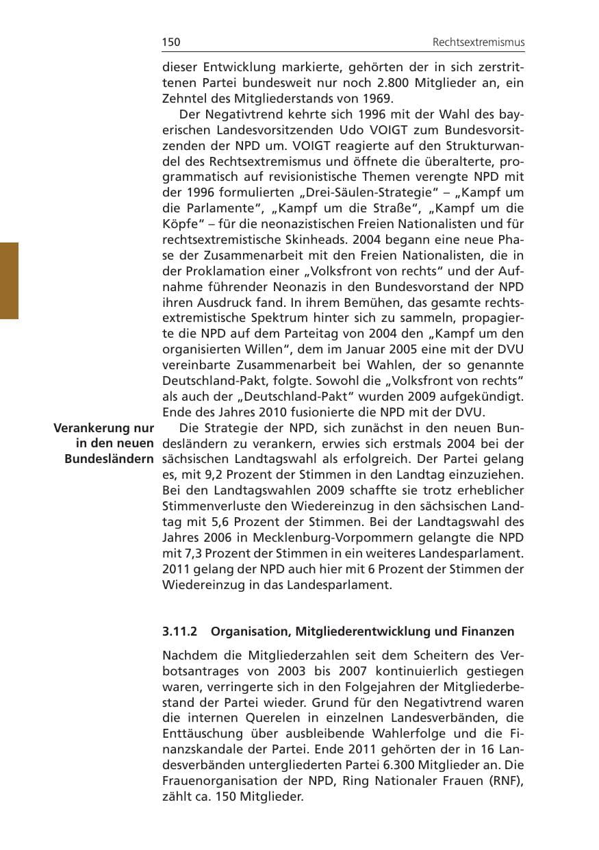 Seite 150 des Verfassungsschutzbericht 2011 Niedersachsen