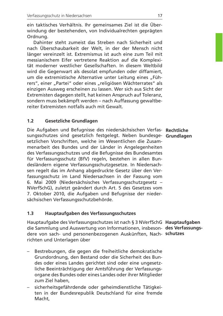 Seite 17 des Verfassungsschutzbericht 2011 Niedersachsen