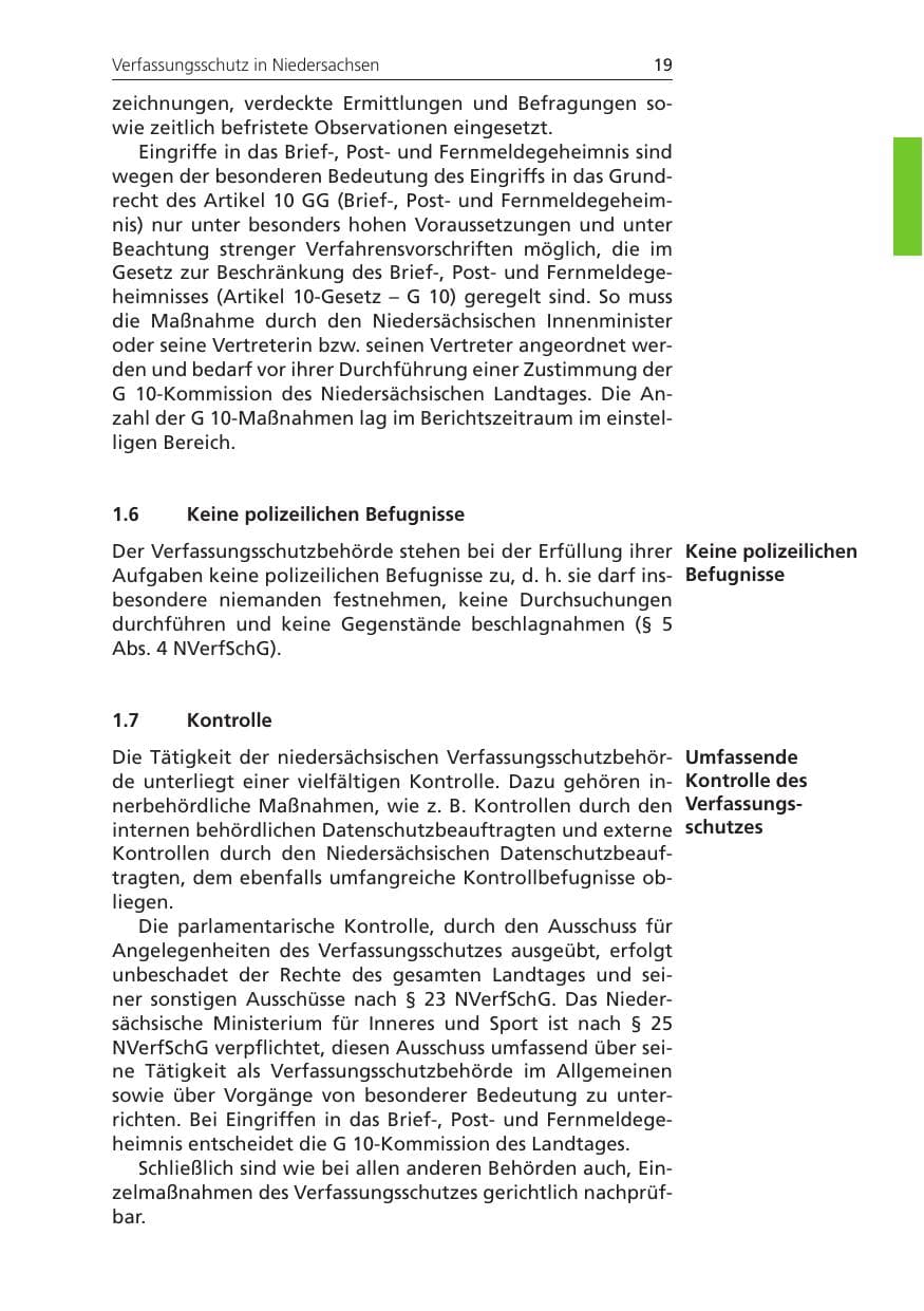 Seite 19 des Verfassungsschutzbericht 2011 Niedersachsen