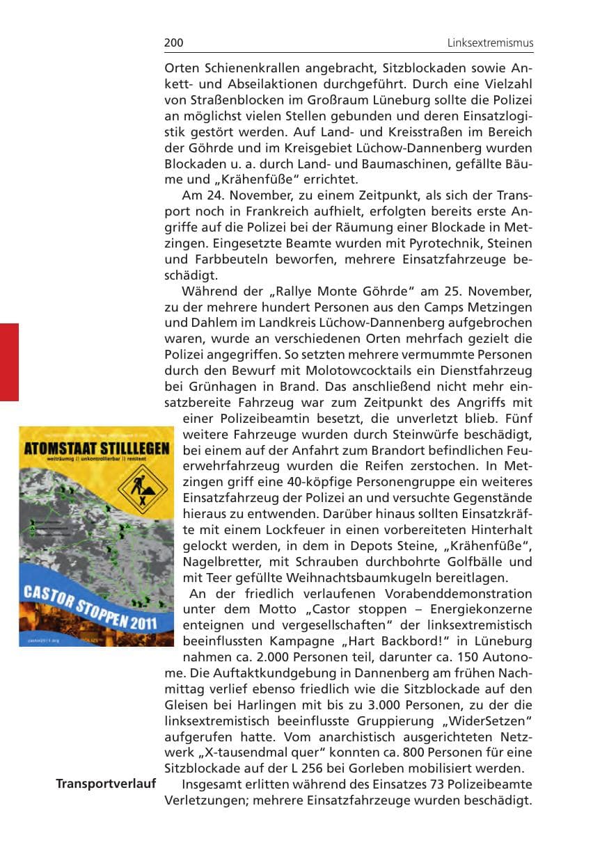 Seite 200 des Verfassungsschutzbericht 2011 Niedersachsen