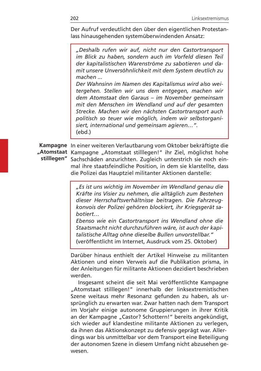 Seite 202 des Verfassungsschutzbericht 2011 Niedersachsen