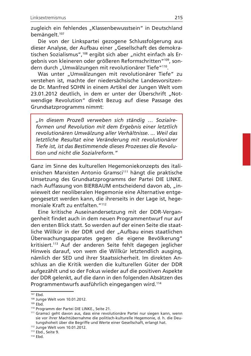 Seite 215 des Verfassungsschutzbericht 2011 Niedersachsen