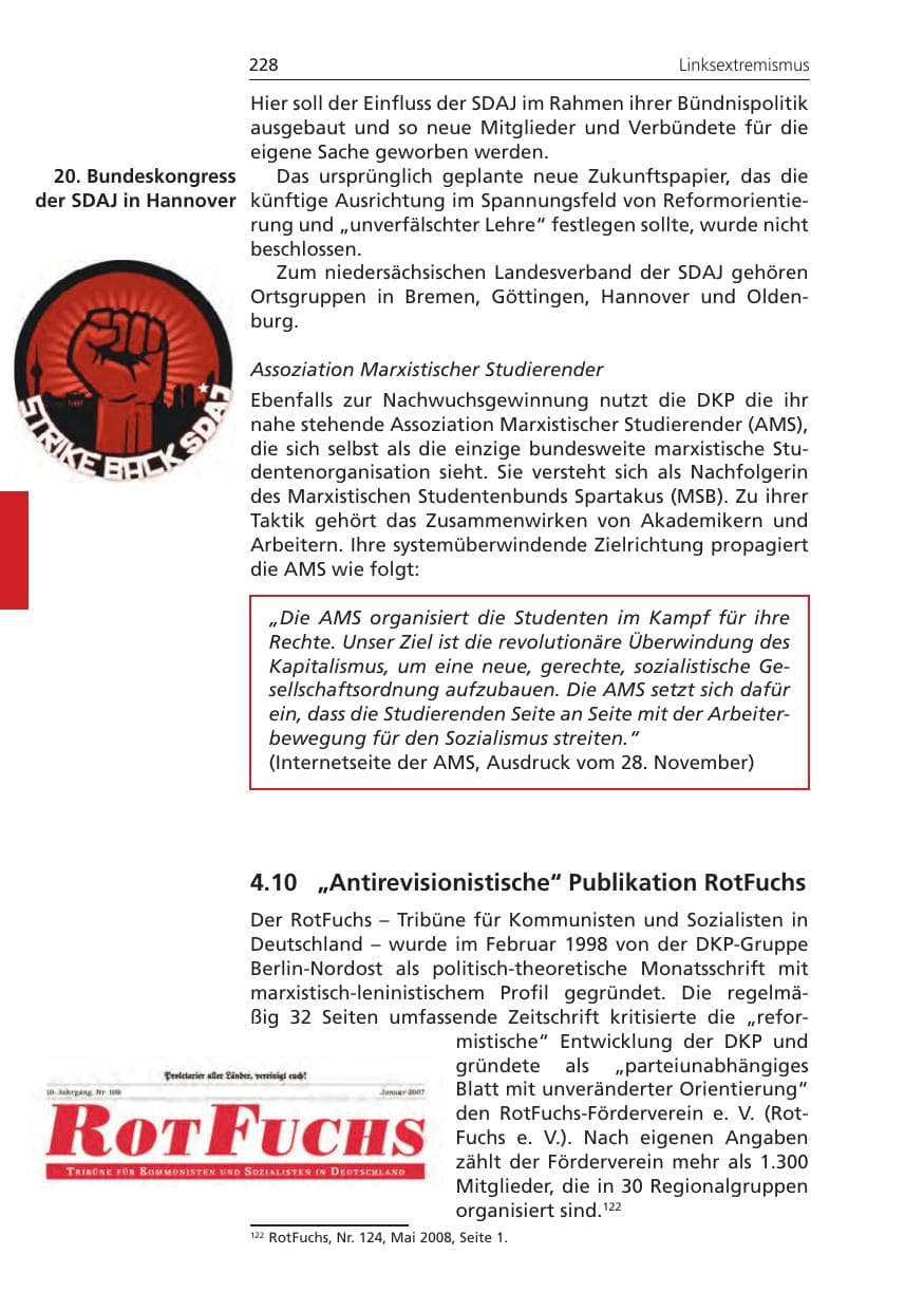 Seite 228 des Verfassungsschutzbericht 2011 Niedersachsen