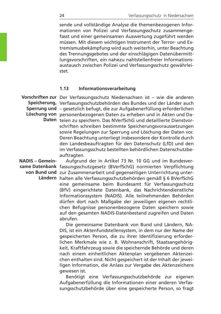 Seite 24 des Verfassungsschutzbericht 2011 Niedersachsen