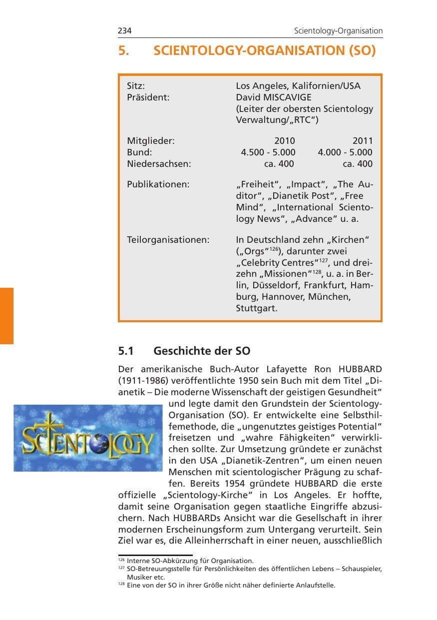 Seite 234 des Verfassungsschutzbericht 2011 Niedersachsen