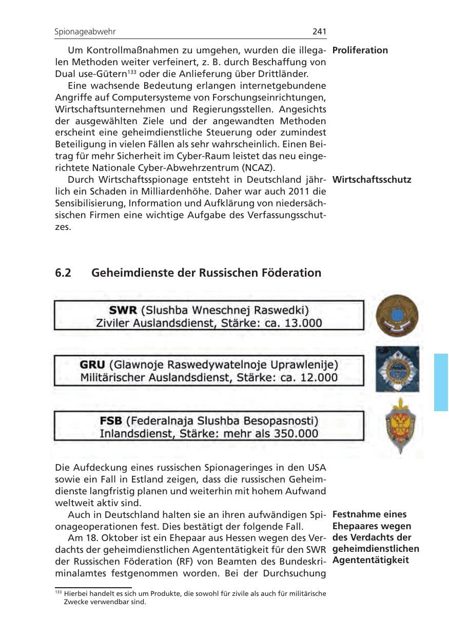 Seite 241 des Verfassungsschutzbericht 2011 Niedersachsen