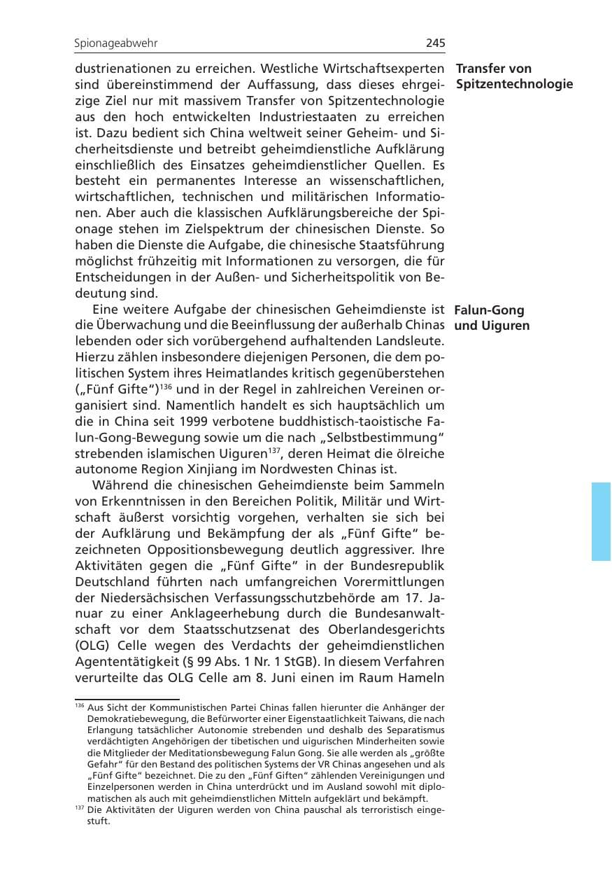 Seite 245 des Verfassungsschutzbericht 2011 Niedersachsen