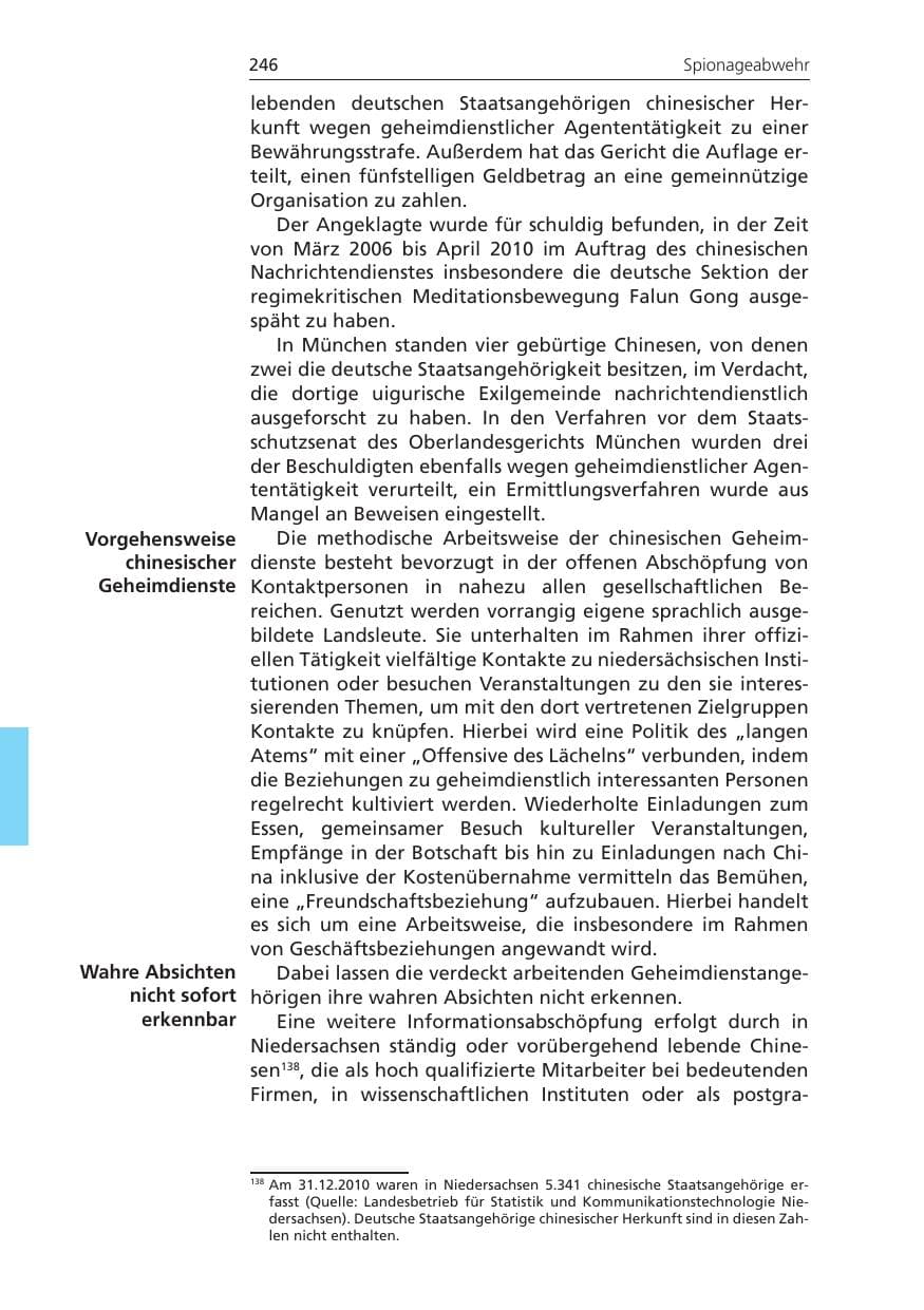 Seite 246 des Verfassungsschutzbericht 2011 Niedersachsen